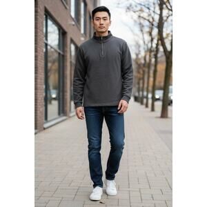 Van‎ Heusen Flex Quarter Zip Pullover XXL Gray Cotton Blend Men’s